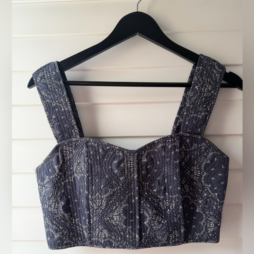 Madewell Quilted Bandana Print Corset Top | Size 2 | Boho Patchwork Crop Tank
